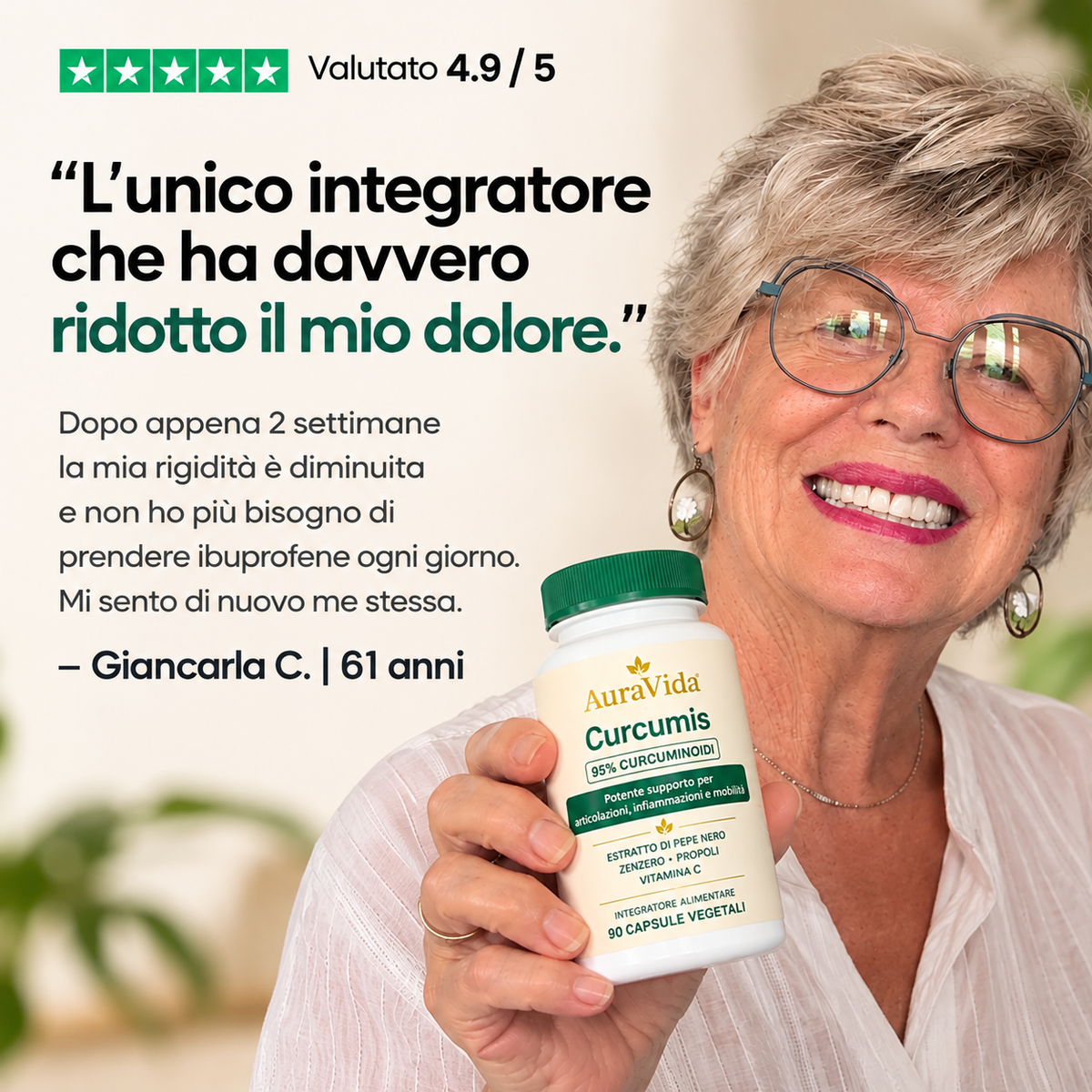 Capsule di curcuma e curcumina (1.000 mg)